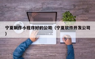 金坛宁夏制作小程序好的公司（宁夏软件开发公司）
